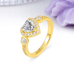 Luxurious 3 Prong Heart Cut Lab Diamond Engagement Ring - Additional view
