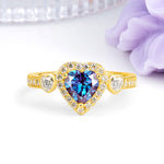 Luxurious 3 Prong Heart Cut Alexandrite Engagement Ring - Additional view
