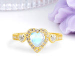 Luxurious 3 Prong Heart Cut Moonstone Engagement Ring - Additional view