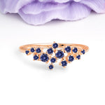 Dainty Galaxy Scattered Diamond Floral Twig Tanzanite Wedding Ring - Additional view