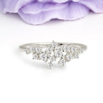 Dainty Galaxy Scattered Diamond Floral Twig Moissanite Wedding Ring - Additional view