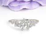Dainty Galaxy Scattered Diamond Floral Twig Lab Diamond Wedding Ring - Additional view