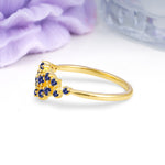 Dainty Galaxy Scattered Diamond Floral Twig Tanzanite Wedding Ring - Additional view