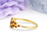 Dainty Galaxy Scattered Diamond Floral Twig Garnet Wedding Ring - Additional view