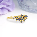 Dainty Galaxy Scattered Diamond Floral Twig Alexandrite Wedding Ring - Additional view