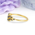 Dainty Galaxy Scattered Diamond Floral Twig Alexandrite Wedding Ring - Additional view