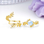 Nature-Inspired Luxury: 6-Prong Hexagonal Cut Moonstone Bridal Ring Set - Additional view