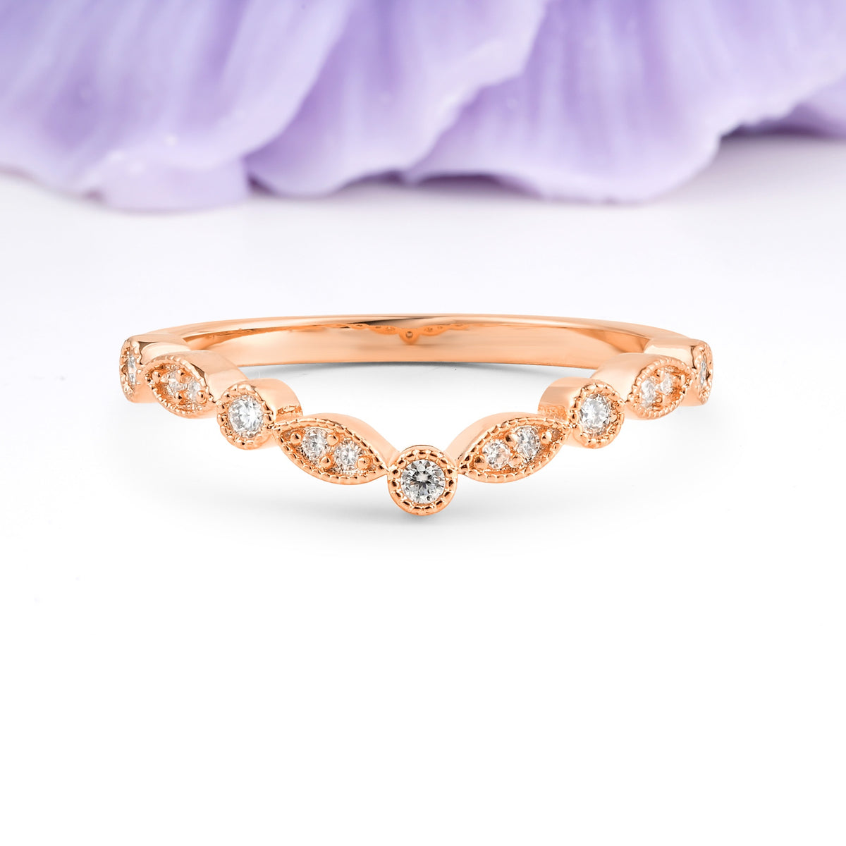 Classic Unique Eternity Moissanite Wedding Ring - Additional view