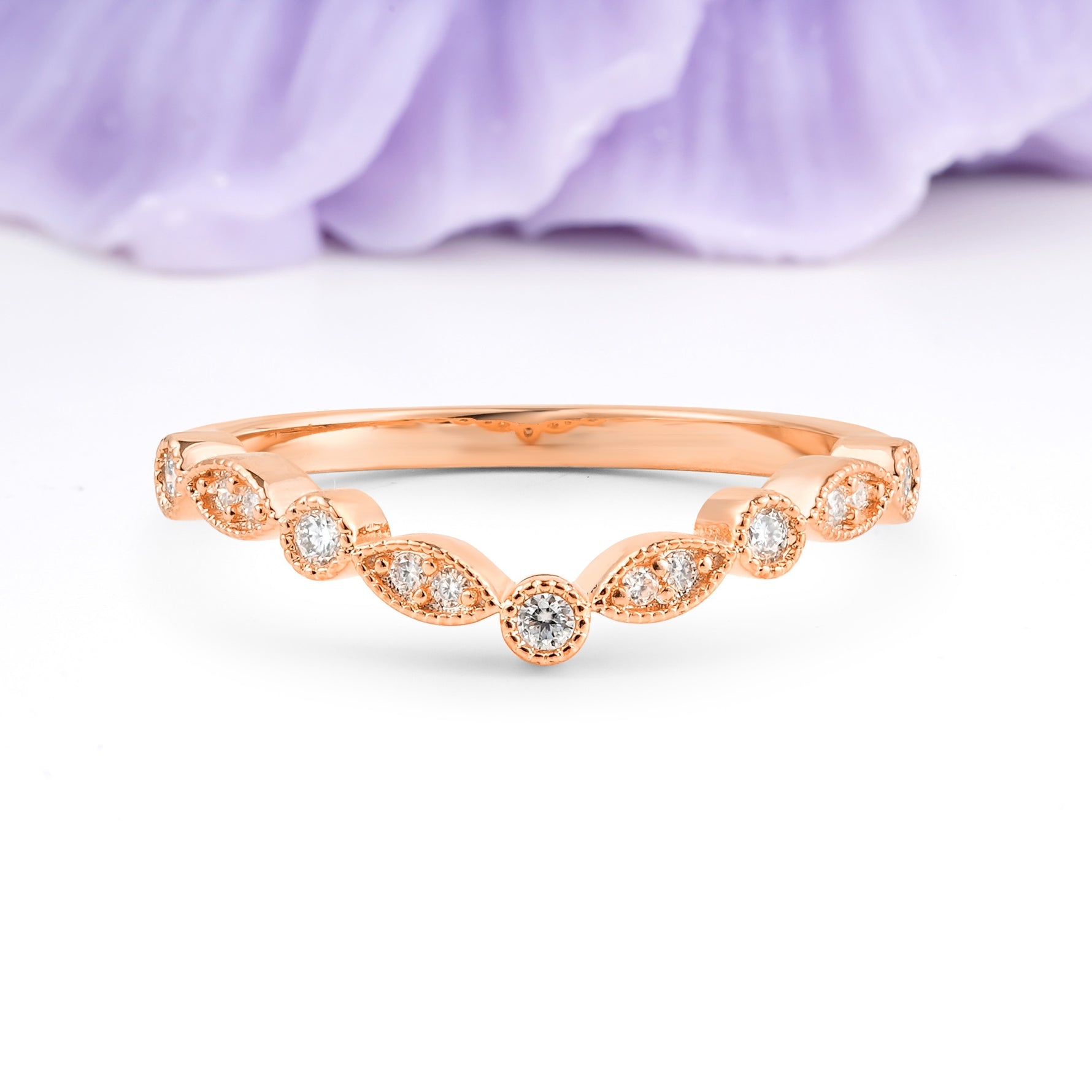 Classic Unique Eternity Moissanite Wedding Ring - Additional view