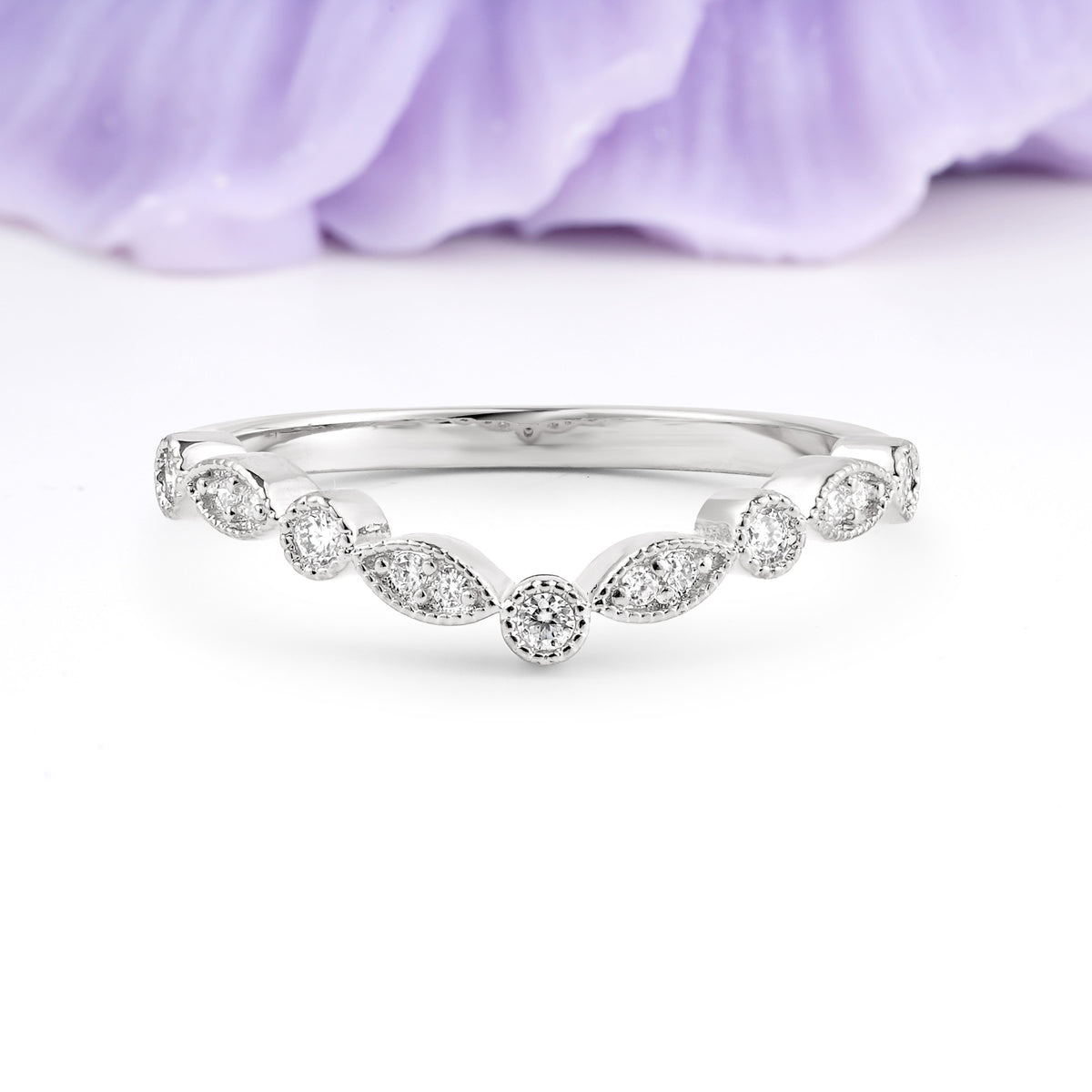 Classic Unique Eternity Moissanite Wedding Ring - Additional view