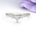 Classic, Minimalist 3-Prong Marquise Cut Moissanite Wedding Ring - Additional view