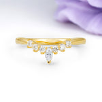 Classic, Minimalist 3-Prong Marquise Cut Moissanite Wedding Ring - Additional view