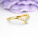 Classic, Minimalist 3-Prong Marquise Cut Moissanite Wedding Ring - Additional view