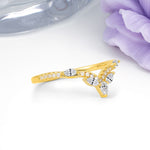 Glamorous Pave Pear‑Marquise V‑Chevron Lab Diamond Wedding Ring - Additional view