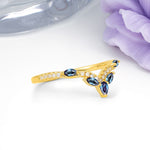 Glamorous Pave Pear‑Marquise V‑Chevron Alexandrite Wedding Ring - Additional view