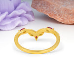 Glamorous Pave Pear‑Marquise V‑Chevron Ruby Wedding Ring - Additional view