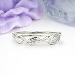 Botanical Openwork Foliage Wedding Ring - Additional view