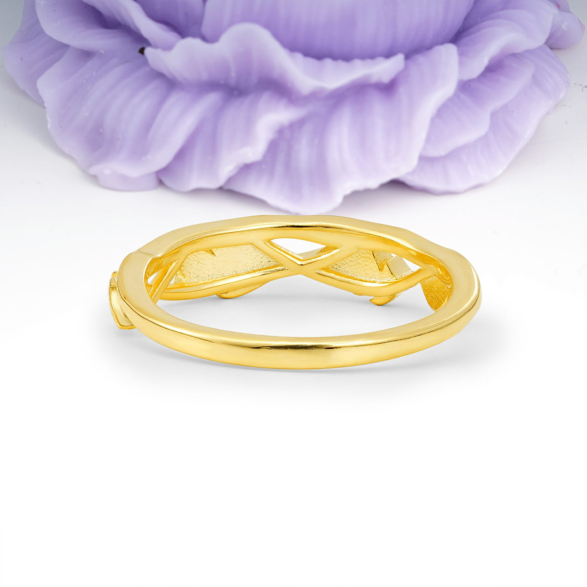 Botanical Openwork Foliage Wedding Ring - Additional view
