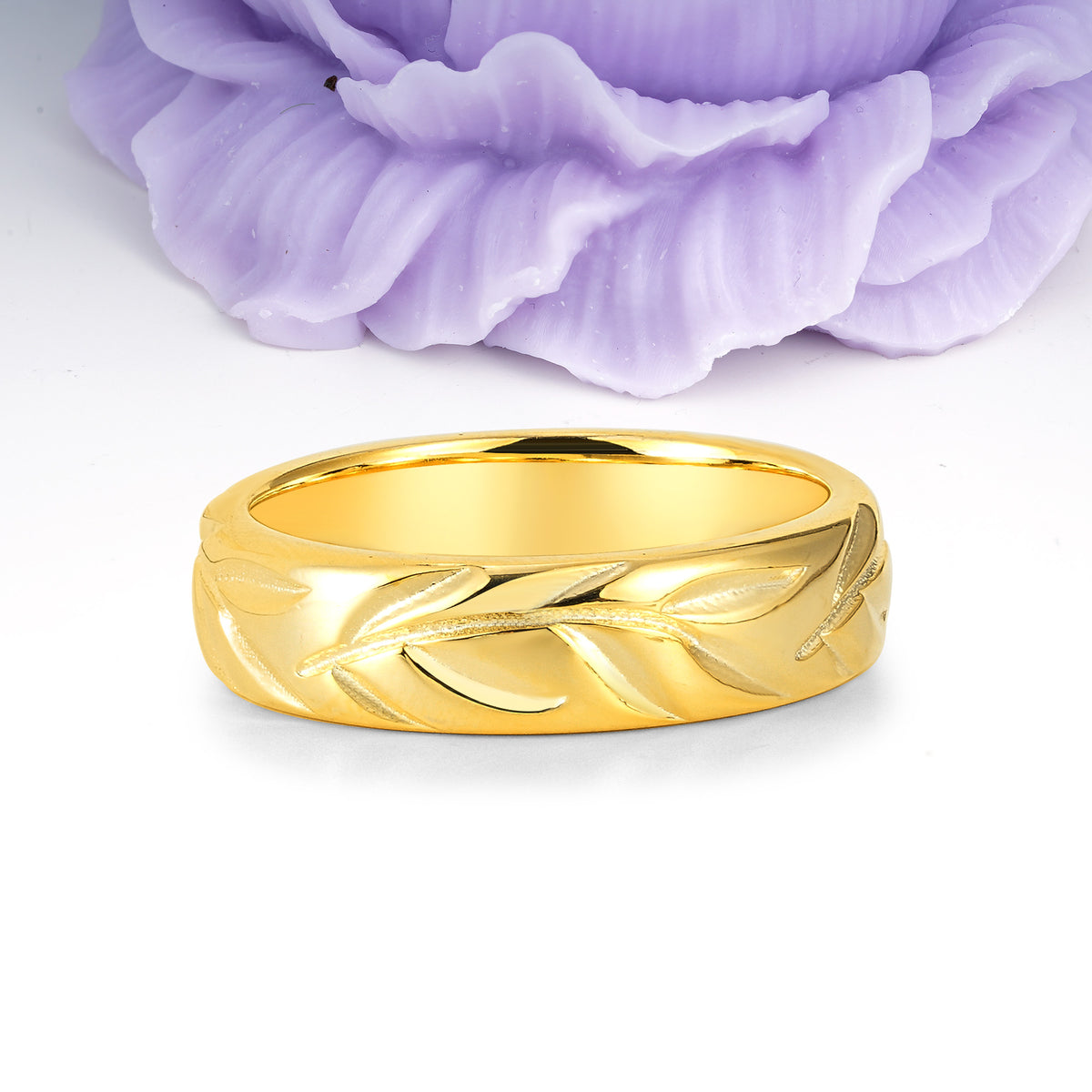 Continuous Twisting Branch Relief?Carved Statement Wedding Ring - Additional view