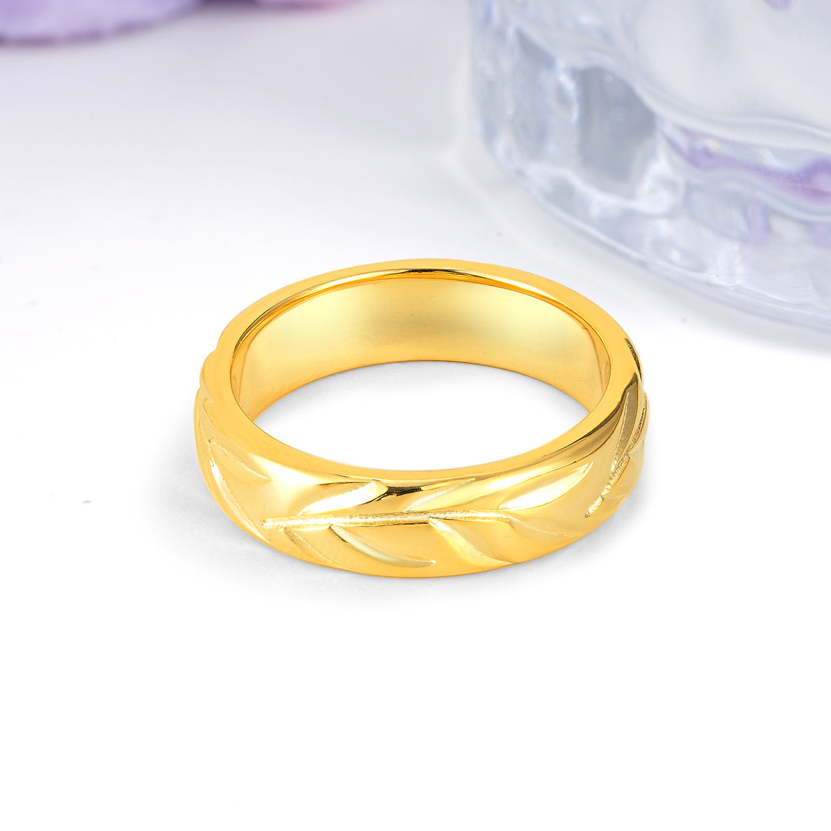 Continuous Twisting Branch Relief?Carved Statement Wedding Ring - Additional view