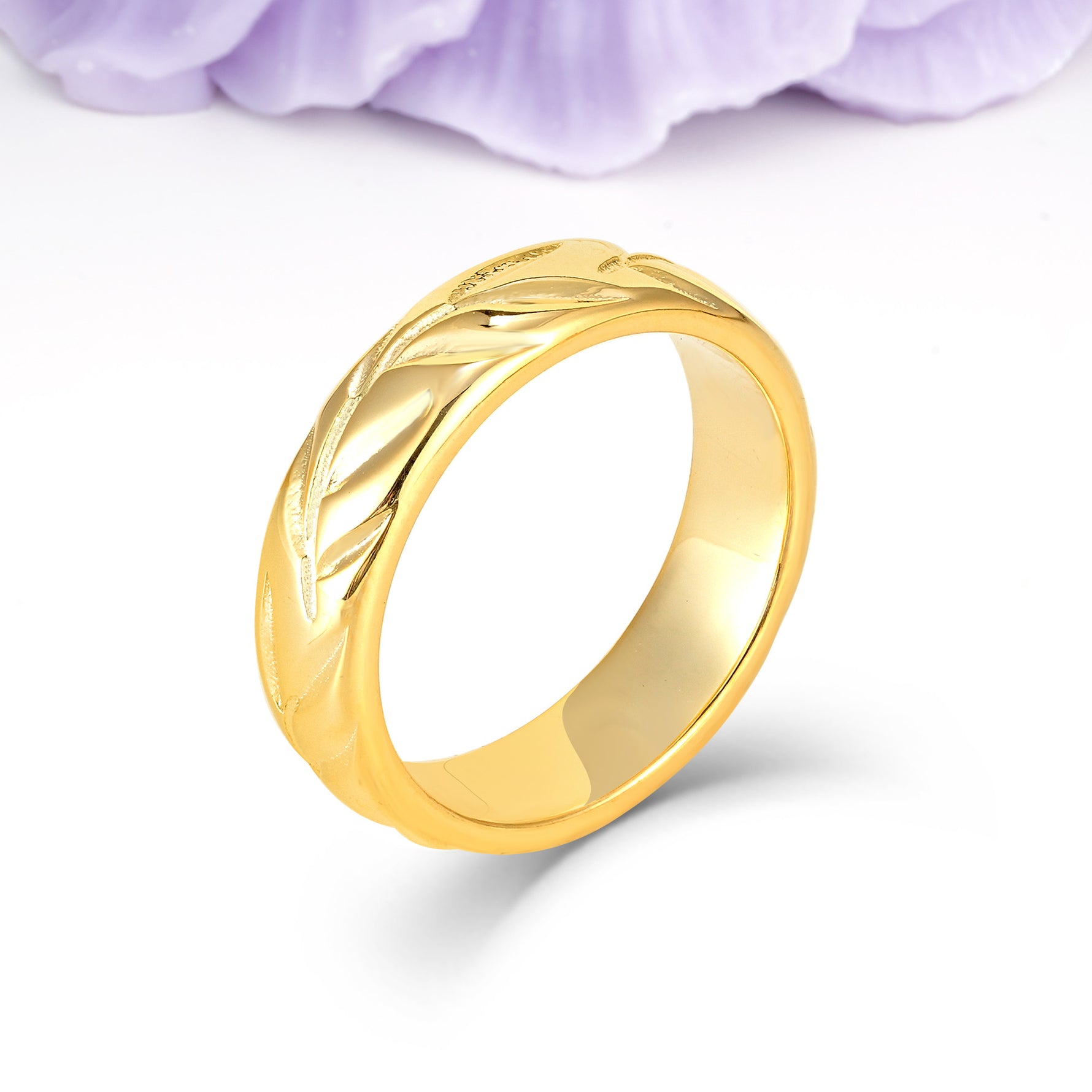 Continuous Twisting Branch Relief?Carved Statement Wedding Ring - Additional view