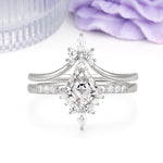 Luxurious Classic 4-Prong Kite Cut Lab Diamond Bridal Ring Set - Additional view