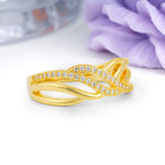 Romantic Infinity Interweave Twisted Half Micro Pave Bridal Moissanite Wedding Ring - Additional view