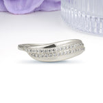 Comfort Fit Arch Double Sparkle Moissanite Wedding Ring - Additional view