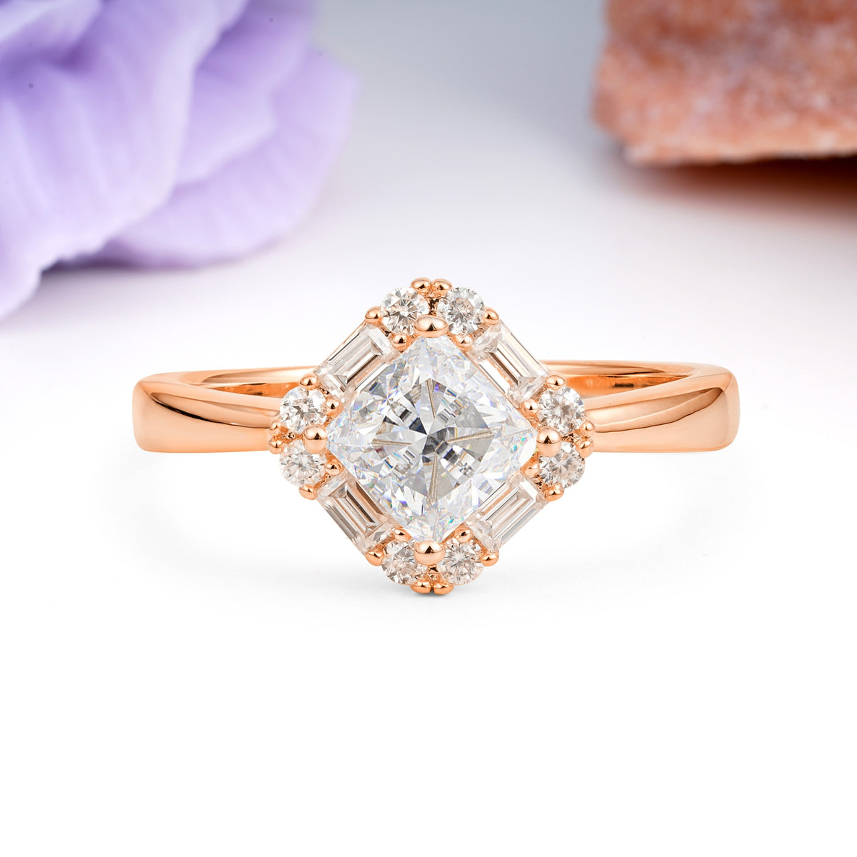 Classic Luxury 4-Prong Princess-Cut Moissanite Engagement Ring - Additional view