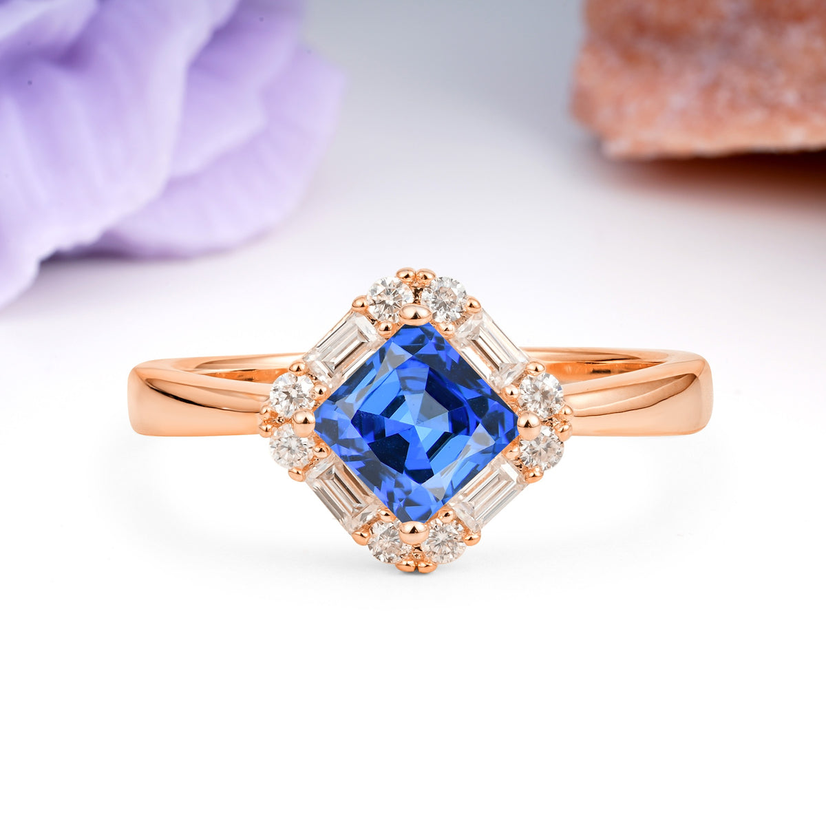 Classic Luxury 4-Prong Princess-Cut Sapphire Engagement Ring - Additional view