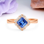 Classic Luxury 4-Prong Princess-Cut Sapphire Engagement Ring - Additional view