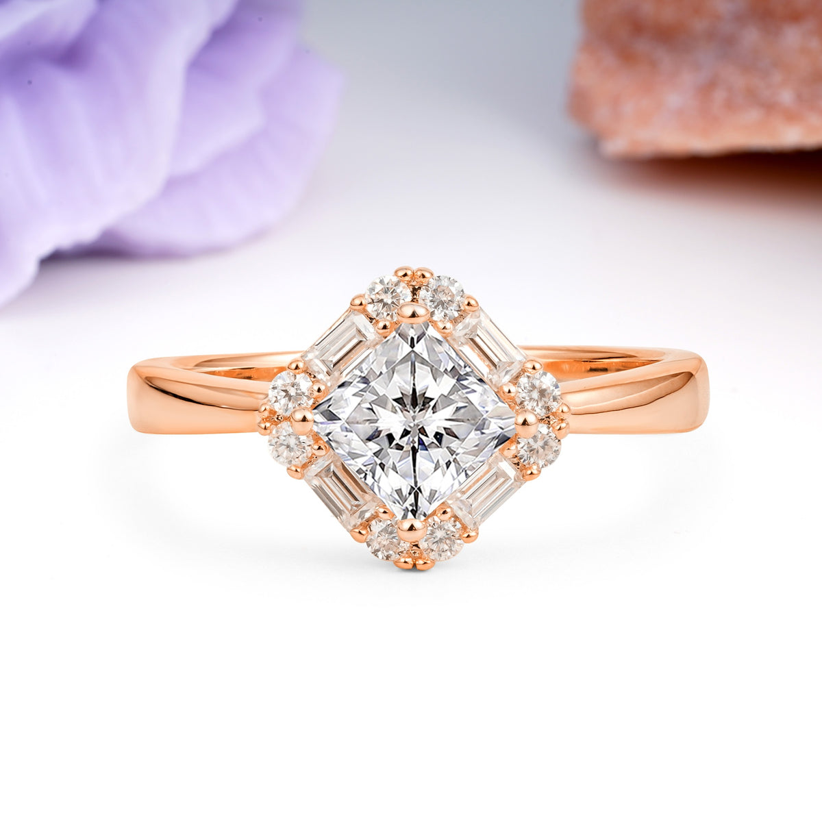 Classic Luxury 4-Prong Princess-Cut Lab Diamond Engagement Ring - Additional view