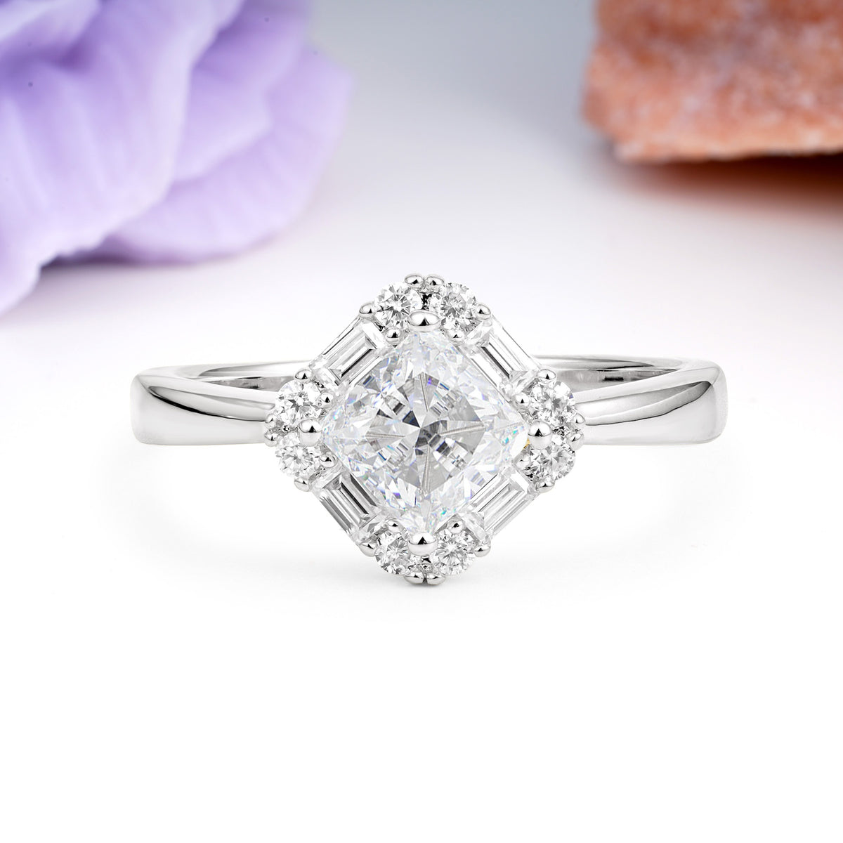 Classic Luxury 4-Prong Princess-Cut Moissanite Engagement Ring - Additional view