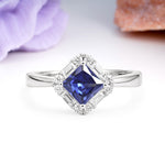 Classic Luxury 4-Prong Princess-Cut Tanzanite Engagement Ring - Additional view