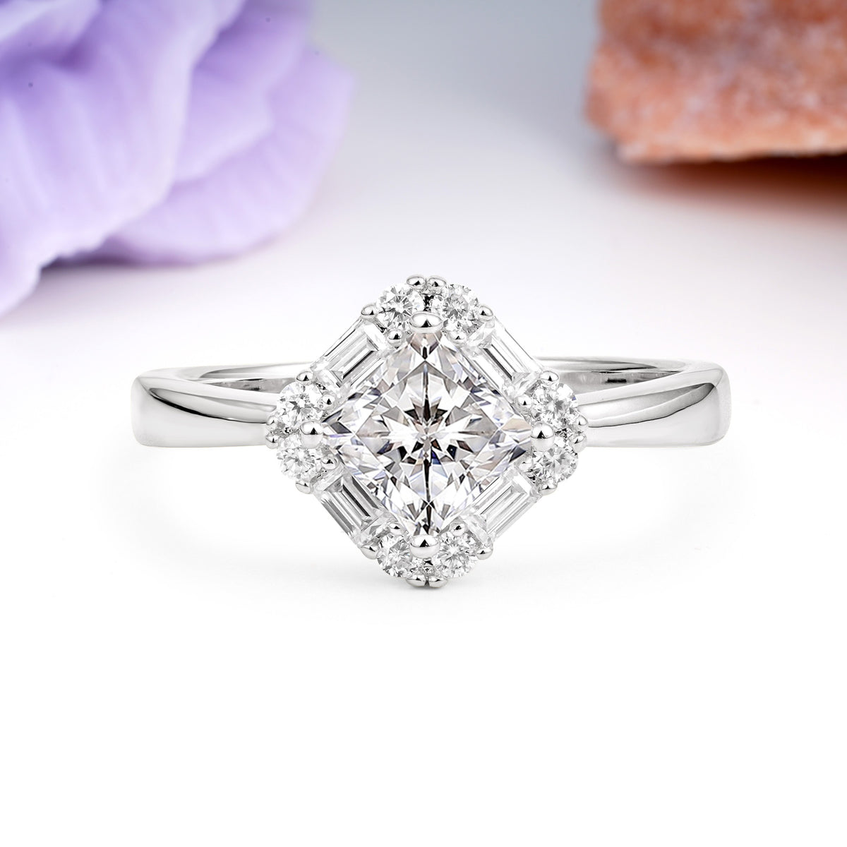 Classic Luxury 4-Prong Princess-Cut Lab Diamond Engagement Ring - Additional view
