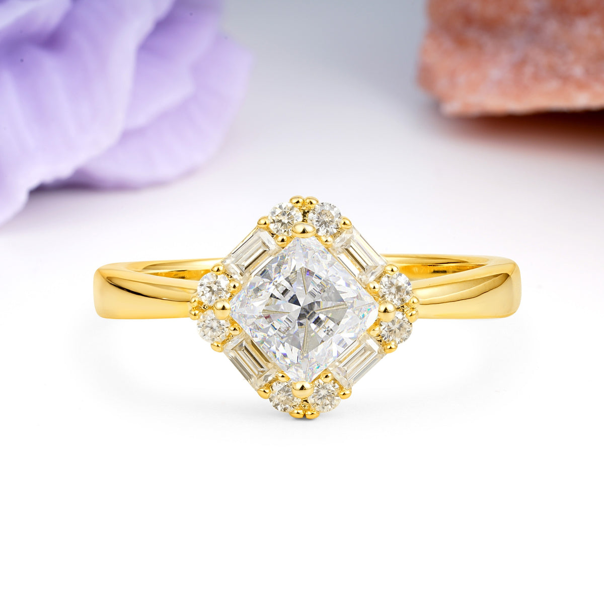Classic Luxury 4-Prong Princess-Cut Moissanite Engagement Ring - Additional view