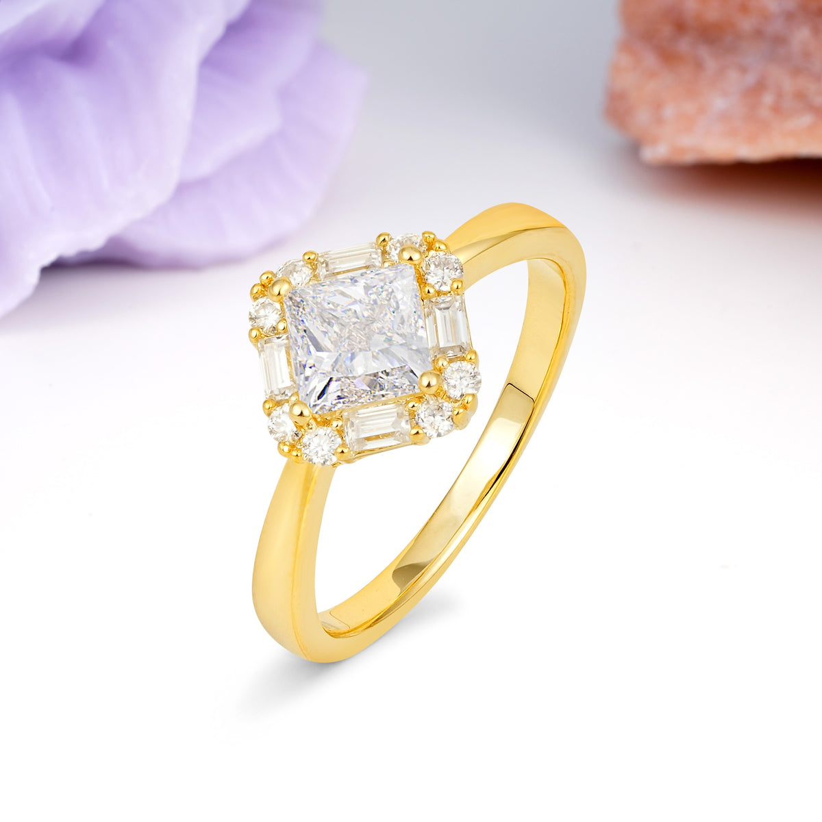 Classic Luxury 4-Prong Princess-Cut Moissanite Engagement Ring - Additional view