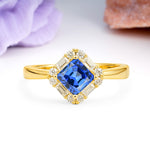 Classic Luxury 4-Prong Princess-Cut Sapphire Engagement Ring - Additional view