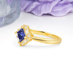 Classic Luxury 4-Prong Princess-Cut Tanzanite Engagement Ring - Additional view
