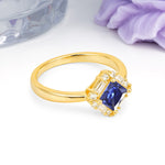 Classic Luxury 4-Prong Princess-Cut Tanzanite Engagement Ring - Additional view