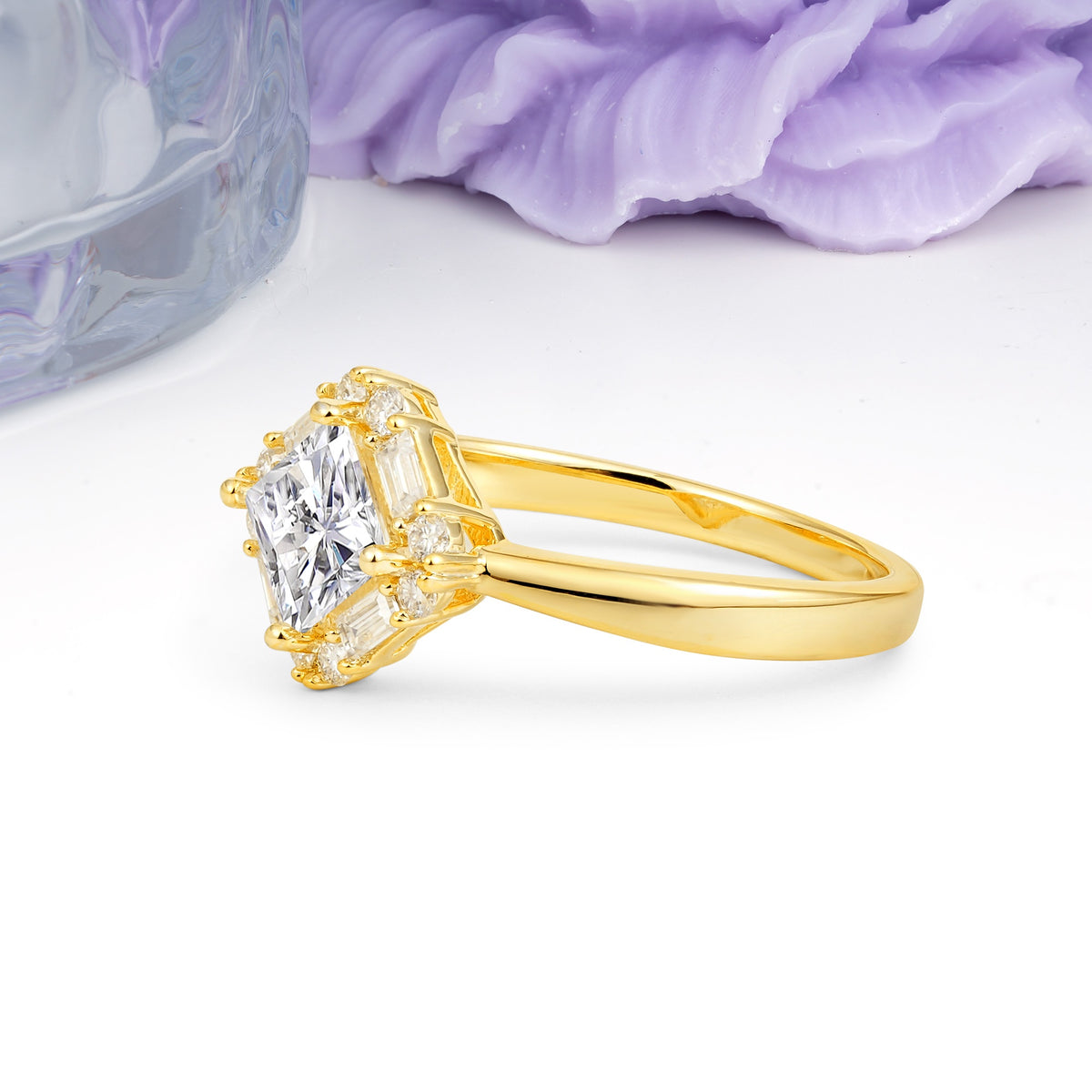 Classic Luxury 4-Prong Princess-Cut Lab Diamond Engagement Ring - Additional view