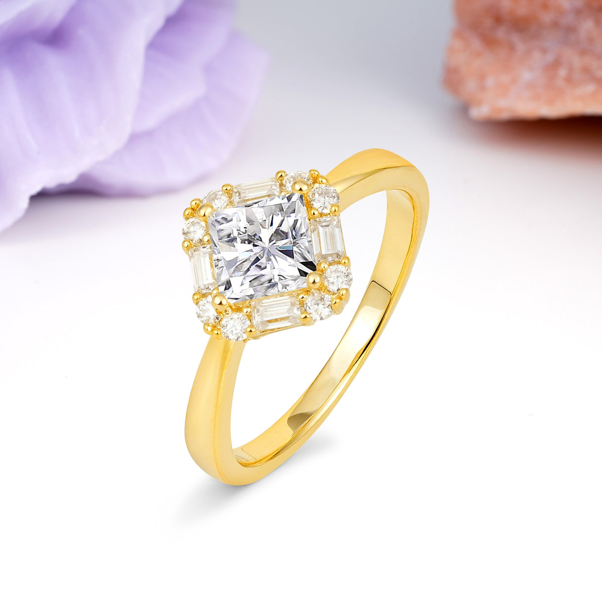 Classic Luxury 4-Prong Princess-Cut Lab Diamond Engagement Ring - Additional view
