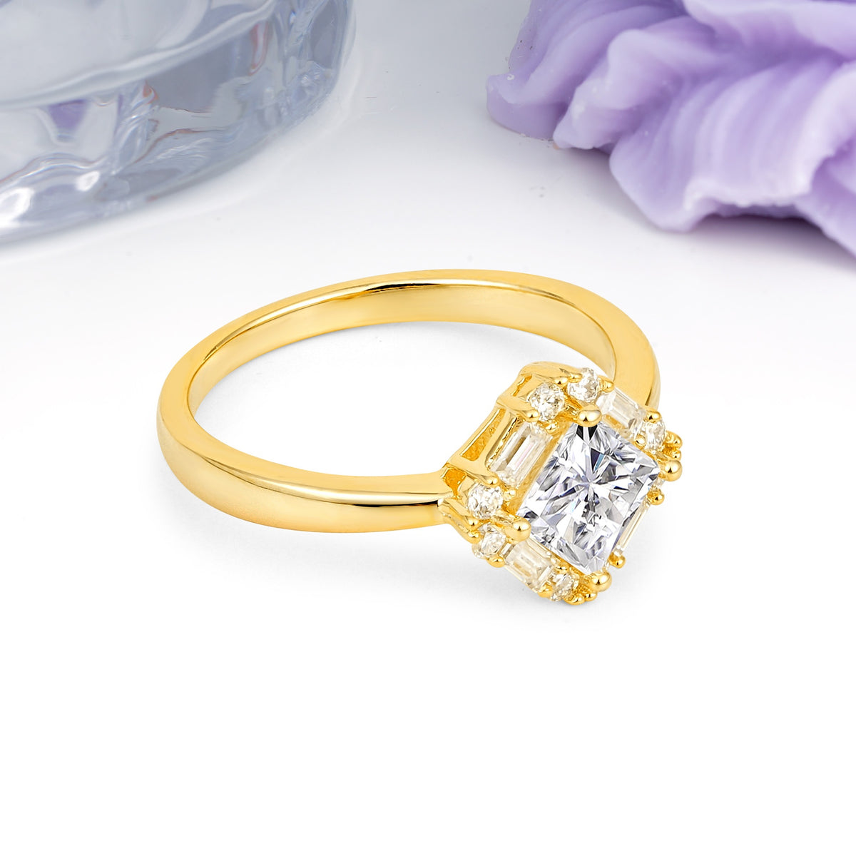 Classic Luxury 4-Prong Princess-Cut Lab Diamond Engagement Ring - Additional view