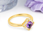 Classic Luxury 4-Prong Princess-Cut Amethyst Engagement Ring - Additional view