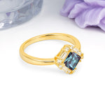 Classic Luxury 4-Prong Princess-Cut Alexandrite Engagement Ring - Additional view