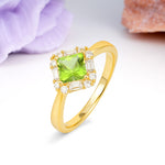 Classic Luxury 4-Prong Princess-Cut Peridot Engagement Ring - Additional view