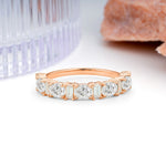 Alternating Round Cut Moissanite Half‑Eternity Stackable Wedding Ring - Additional view