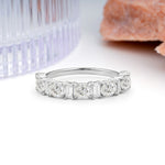 Alternating Round Cut Moissanite Half‑Eternity Stackable Wedding Ring - Additional view