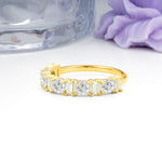 Alternating Round Cut Moissanite Half‑Eternity Stackable Wedding Ring - Additional view
