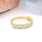 Alternating Round Cut Moissanite Half‑Eternity Stackable Wedding Ring - Additional view